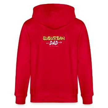 Père de banlieue, art jaune du graffiti - Veste à capuche bio CULTIVATOR Stanley/Stella Unisexe - rouge - Dos - Anna (173cm)