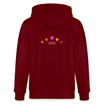 Watercolor Star Accents 2026 - Stanley/Stella CULTIVATOR  Unisex Organic Hooded Jacket - burgundy - Back - Anna (173cm)