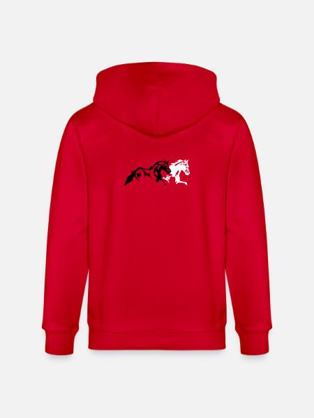 horses stallion mare foal - Stanley/Stella CULTIVATOR  Unisex Organic Hooded Jacket - red