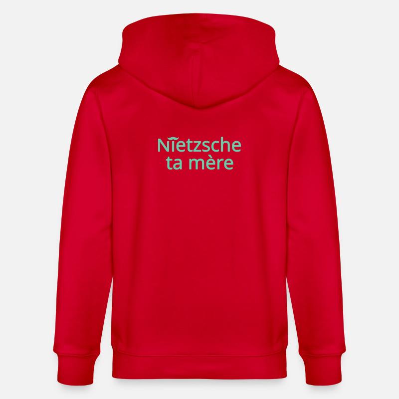 Nietzsche ta mère Vert Clair - Veste à capuche bio CULTIVATOR Stanley/Stella Unisexe - rouge
