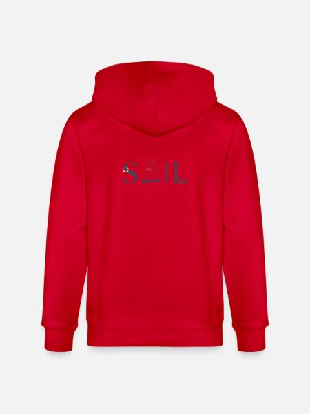 SAIL – Conception typographique maritime - Veste à capuche bio CULTIVATOR Stanley/Stella Unisexe - rouge