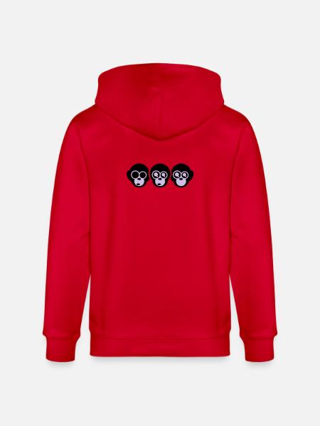 trois singes - Veste à capuche bio CULTIVATOR Stanley/Stella Unisexe - rouge