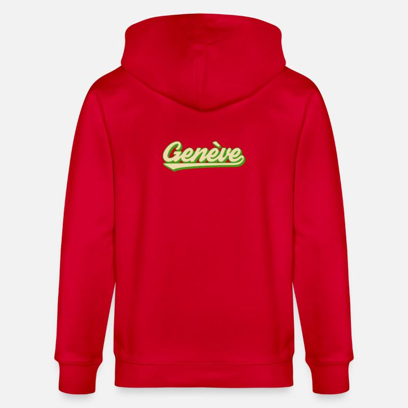 Genève Retro Script Lime - Veste à capuche bio CULTIVATOR Stanley/Stella Unisexe - rouge