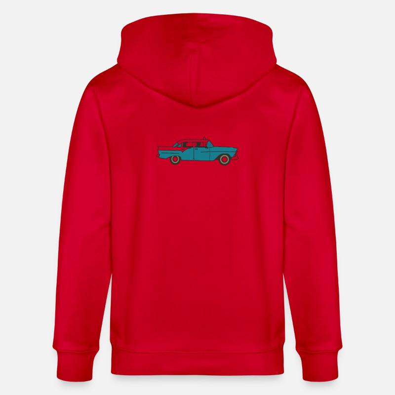 Kubanisches Oldtimer-Auto - Stanley/Stella Unisex Bio-Kapuzenjacke CULTIVATOR  - Rot