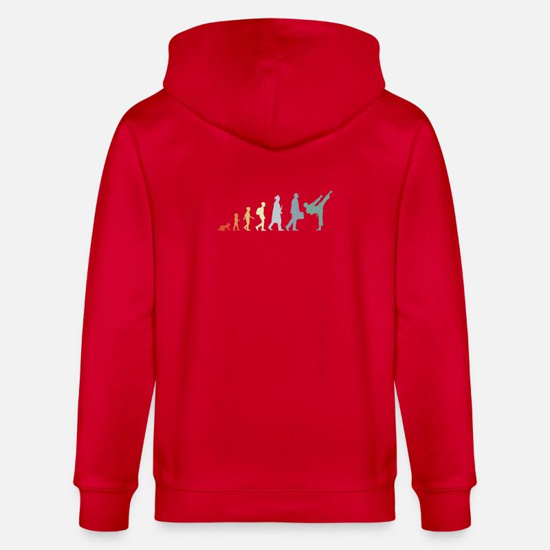 Rétro Karateka Evolution - Veste à capuche bio CULTIVATOR Stanley/Stella Unisexe - rouge