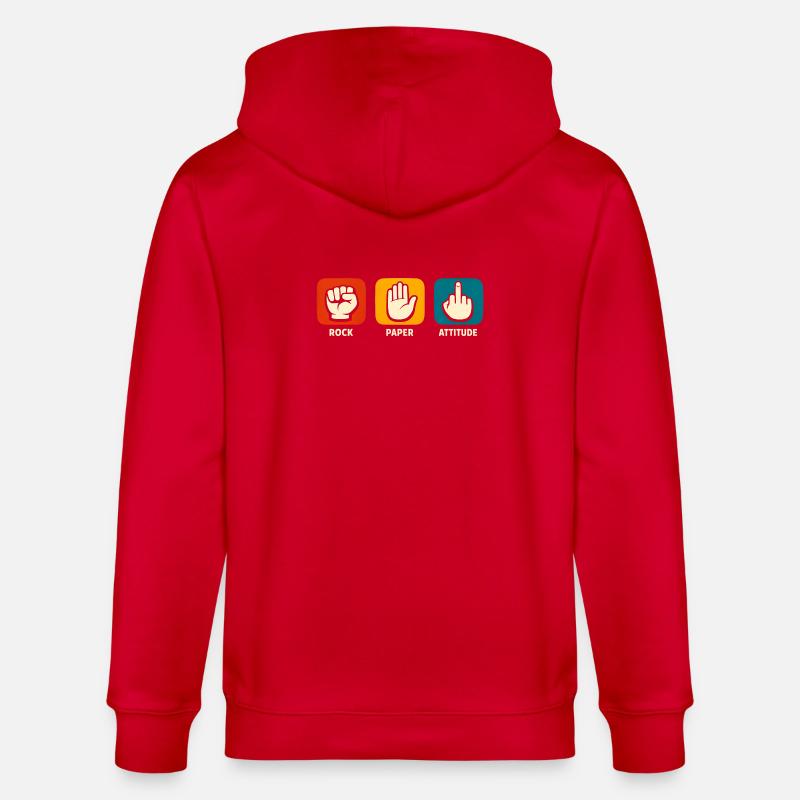 Sarkastische Stein-Papier-Einstellung Lustiger Sar - Stanley/Stella Unisex Bio-Kapuzenjacke CULTIVATOR  - Rot