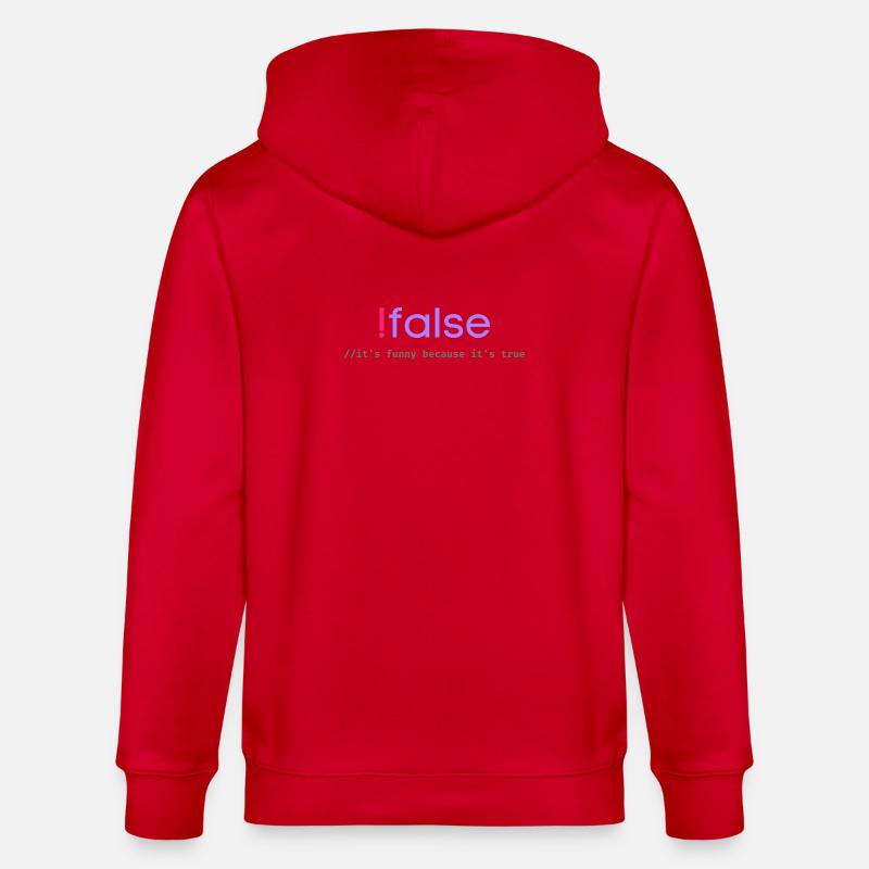 Ifalse Funny Coder Programming Pun - Stanley/Stella CULTIVATOR  Unisex Organic Hooded Jacket - red