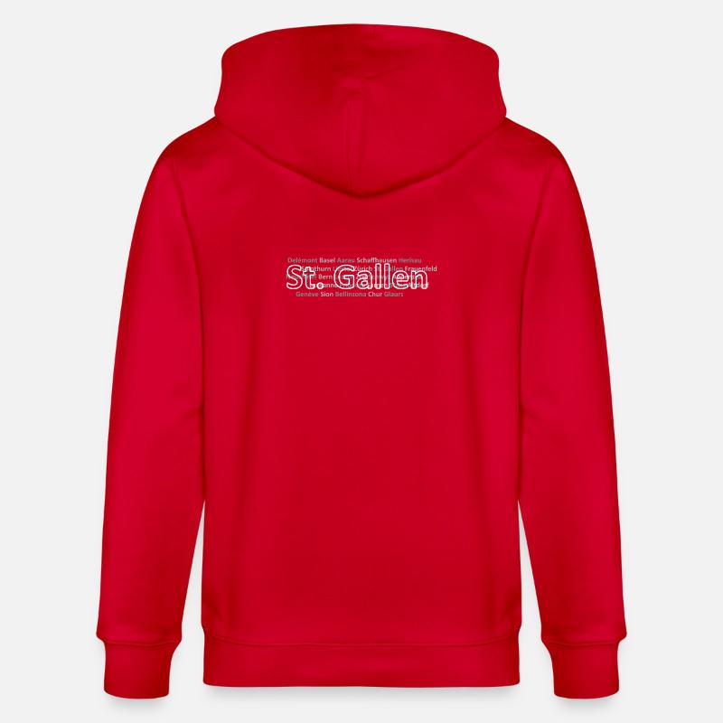 Schweizer Städte St Gallen - Stanley/Stella Unisex Bio-Kapuzenjacke CULTIVATOR  - Rot