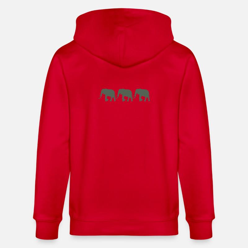 Éléphants - Veste à capuche bio CULTIVATOR Stanley/Stella Unisexe - rouge