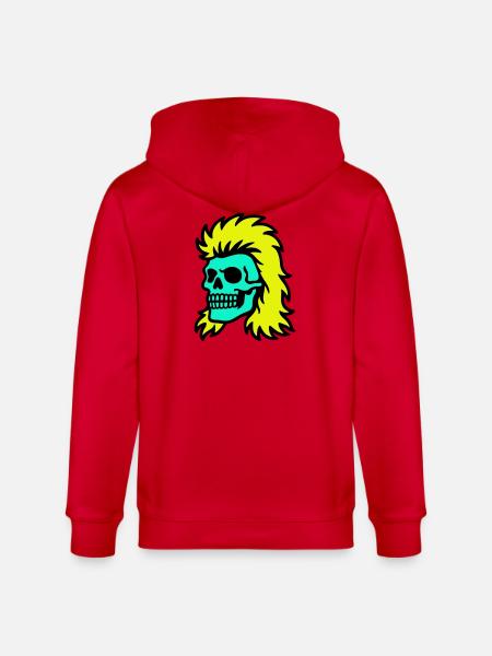 Mullet Skull - Stanley/Stella CULTIVATOR Unisex Organic Hooded Jacket - red