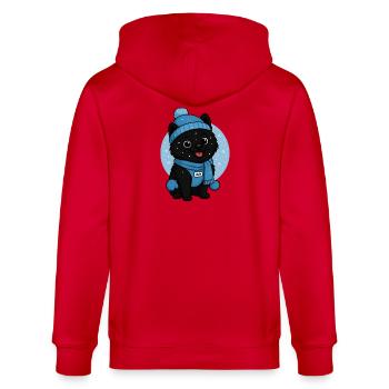 Kuschelhund Winterzauber - Stanley/Stella Unisex Bio-Kapuzenjacke CULTIVATOR  - Rot - Hinten - Anna (173cm)