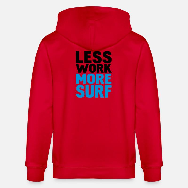 less work more surf - Stanley/Stella Unisex Bio-Kapuzenjacke CULTIVATOR  - Rot