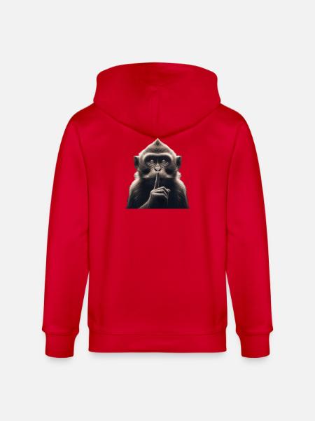 A Silent Monkey - Stanley/Stella CULTIVATOR  Unisex Organic Hooded Jacket - red