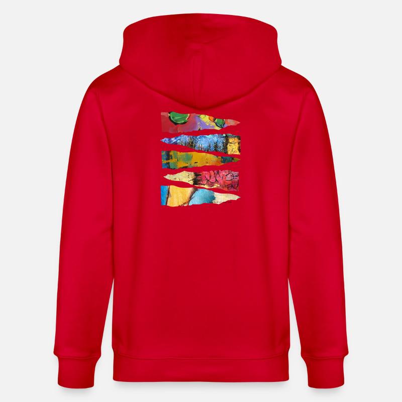 Conception abstraite de couche de peinture colorée - Veste à capuche bio CULTIVATOR Stanley/Stella Unisexe - rouge