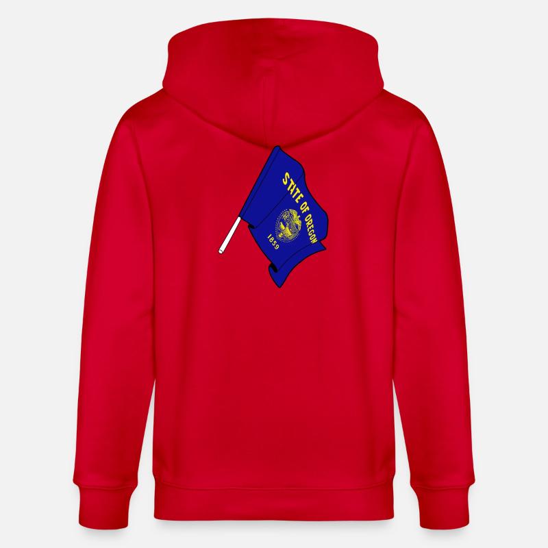 Drapeau de l’Oregon - Veste à capuche bio CULTIVATOR Stanley/Stella Unisexe - rouge