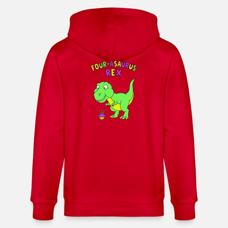 4e anniversaire du Quatre-Asaurus Rex - Veste à capuche bio CULTIVATOR Stanley/Stella Unisexe - rouge