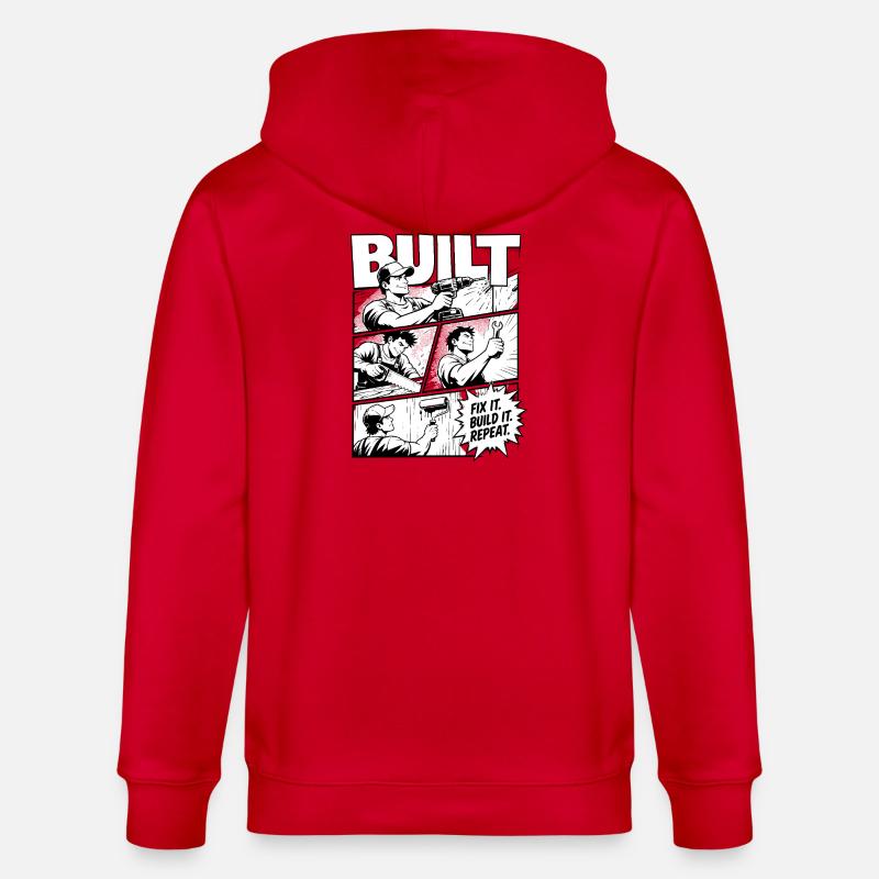 Built Fix It Build It Repeat - Stanley/Stella Unisex Bio-Kapuzenjacke CULTIVATOR  - Rot