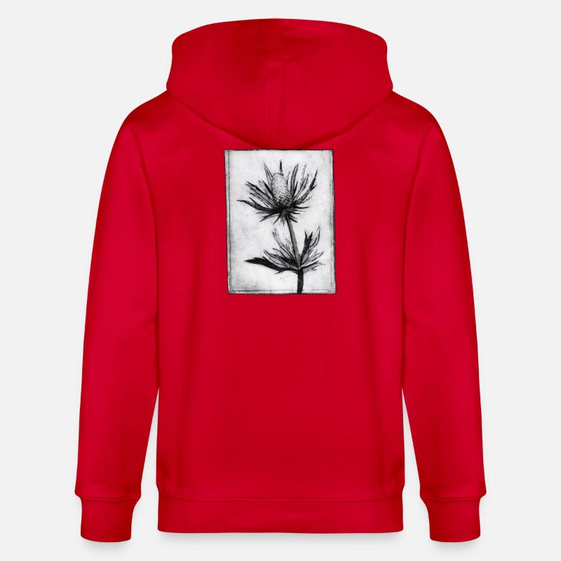 Distel - handgeschnitzte Druckvorlage - Stanley/Stella Unisex Bio-Kapuzenjacke CULTIVATOR - Rot