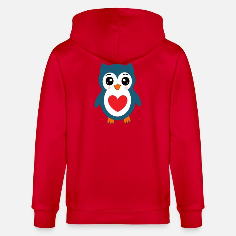 Eule blaue Eule  - Stanley/Stella Unisex Bio-Kapuzenjacke CULTIVATOR  - Rot