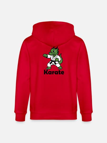 Karate Dragon - Stanley/Stella CULTIVATOR  Unisex Organic Hooded Jacket - red