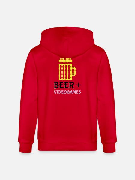 Pixel-Bier-Videospiele - Stanley/Stella Unisex Bio-Kapuzenjacke CULTIVATOR - Rot