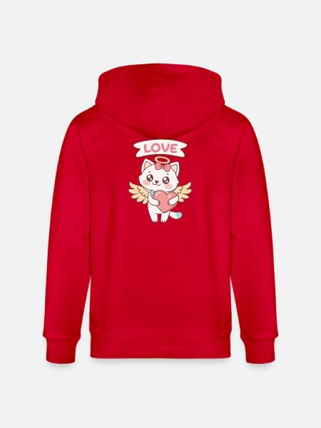 Katzenengelherz Kawaii - Stanley/Stella Unisex Bio-Kapuzenjacke CULTIVATOR - Rot