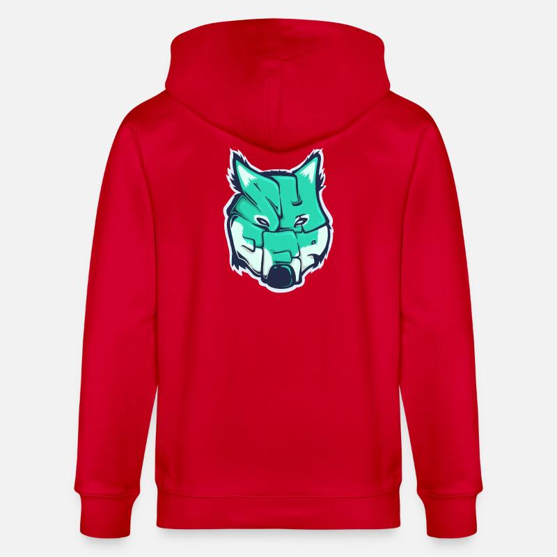 Wolf-Schaf, ein gezogenes Wort - Stanley/Stella Unisex Bio-Kapuzenjacke CULTIVATOR  - Rot