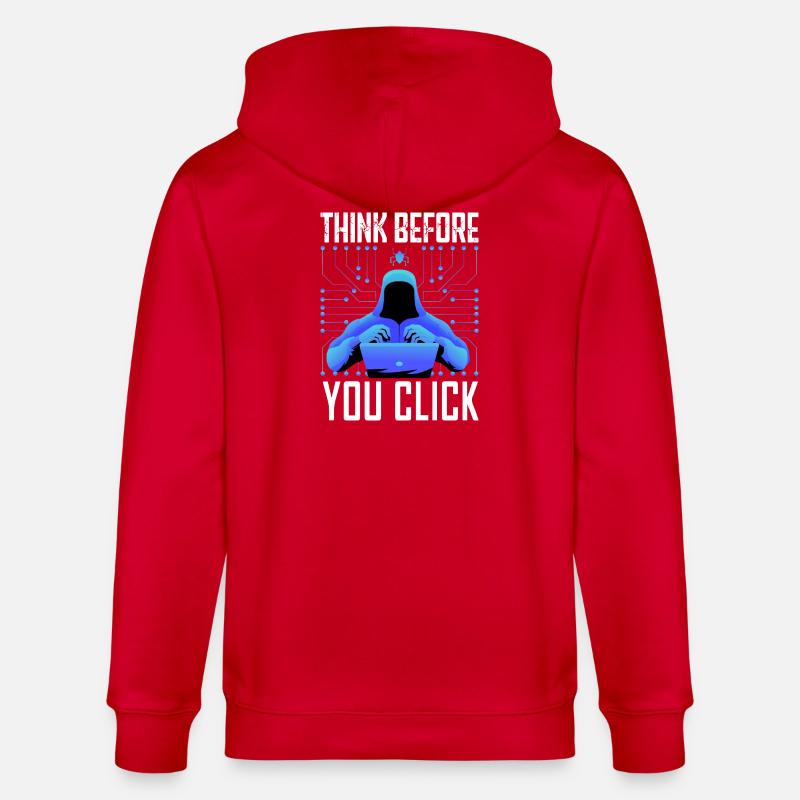 Hacker-Hacker-Hacker-Programmierer Linux Cybersicherheitsdaten - Stanley/Stella Unisex Bio-Kapuzenjacke CULTIVATOR  - Rot