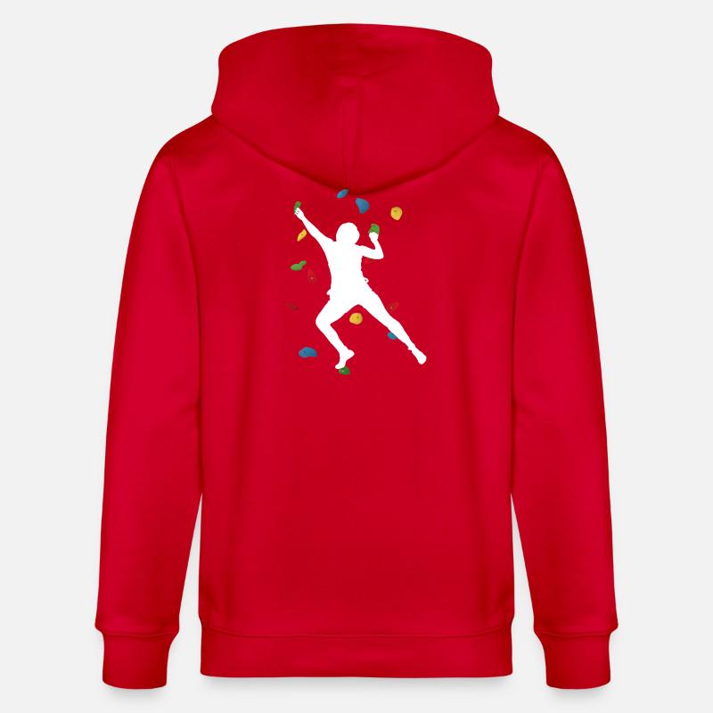 Grimpe Man White – Style Bloc - Veste à capuche bio CULTIVATOR Stanley/Stella Unisexe - rouge