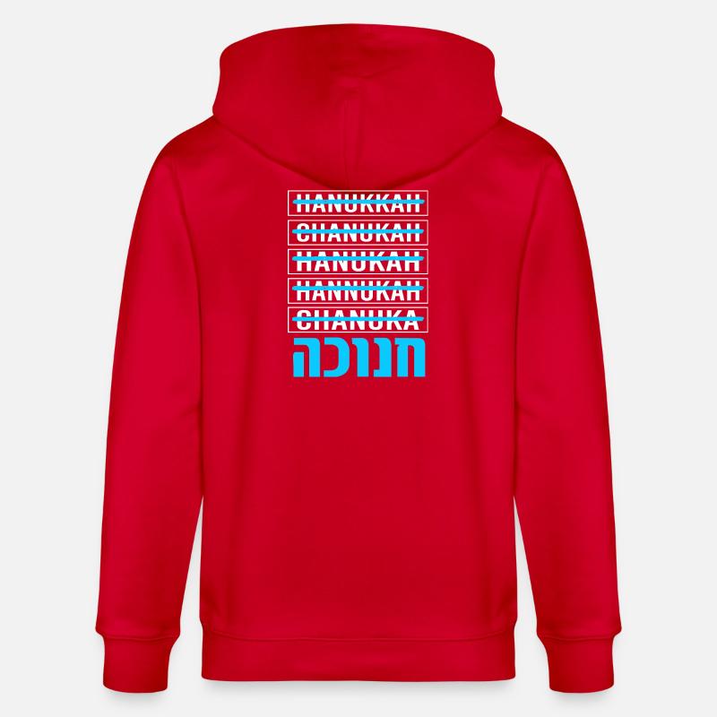 Hanoukka Hanoukka Hanoucca - Veste à capuche bio CULTIVATOR Stanley/Stella Unisexe - rouge