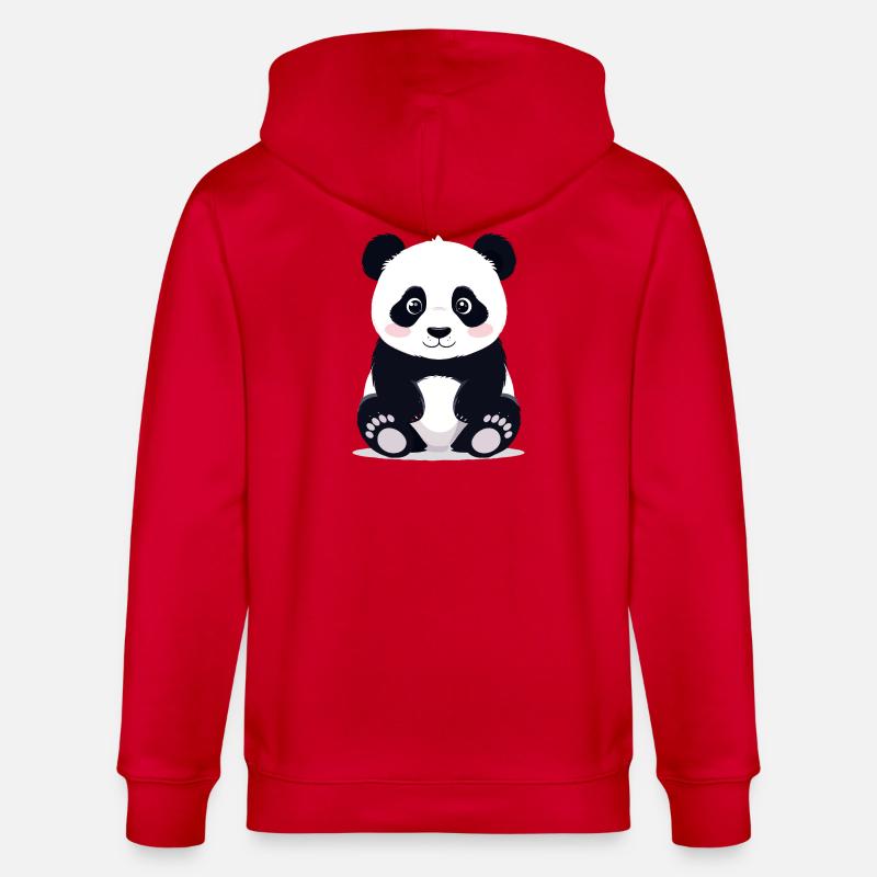 Assis petit panda câlin et mignon - Veste à capuche bio CULTIVATOR Stanley/Stella Unisexe - rouge
