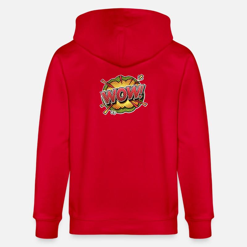 Pop Art Explosion Wow Design - Veste à capuche bio CULTIVATOR Stanley/Stella Unisexe - rouge