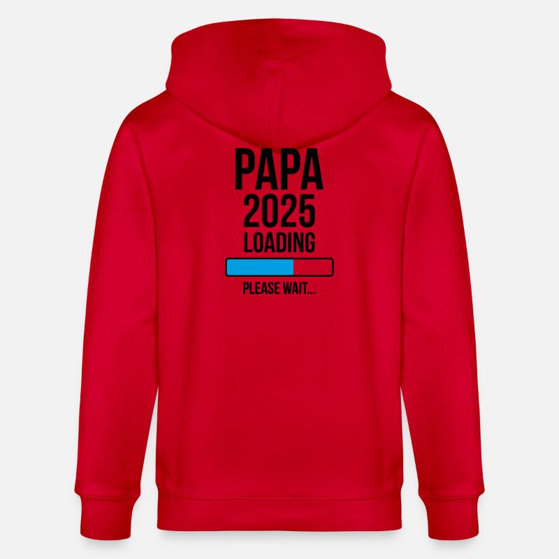 Papa 2025 Loading Please wait... - Veste à capuche bio CULTIVATOR Stanley/Stella Unisexe - rouge