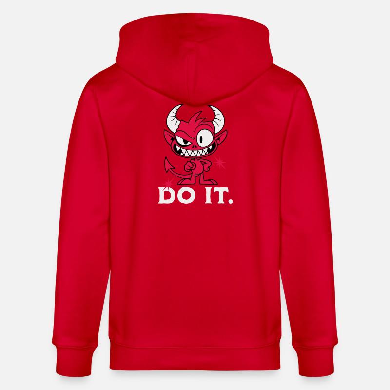 Do it. Cheeky Devil - Stanley/Stella CULTIVATOR  Unisex Organic Hooded Jacket - red