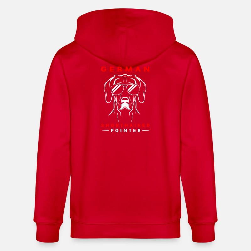 Deutsch Kurzhaar Hund German Pointer - Stanley/Stella Unisex Bio-Kapuzenjacke CULTIVATOR  - Rot