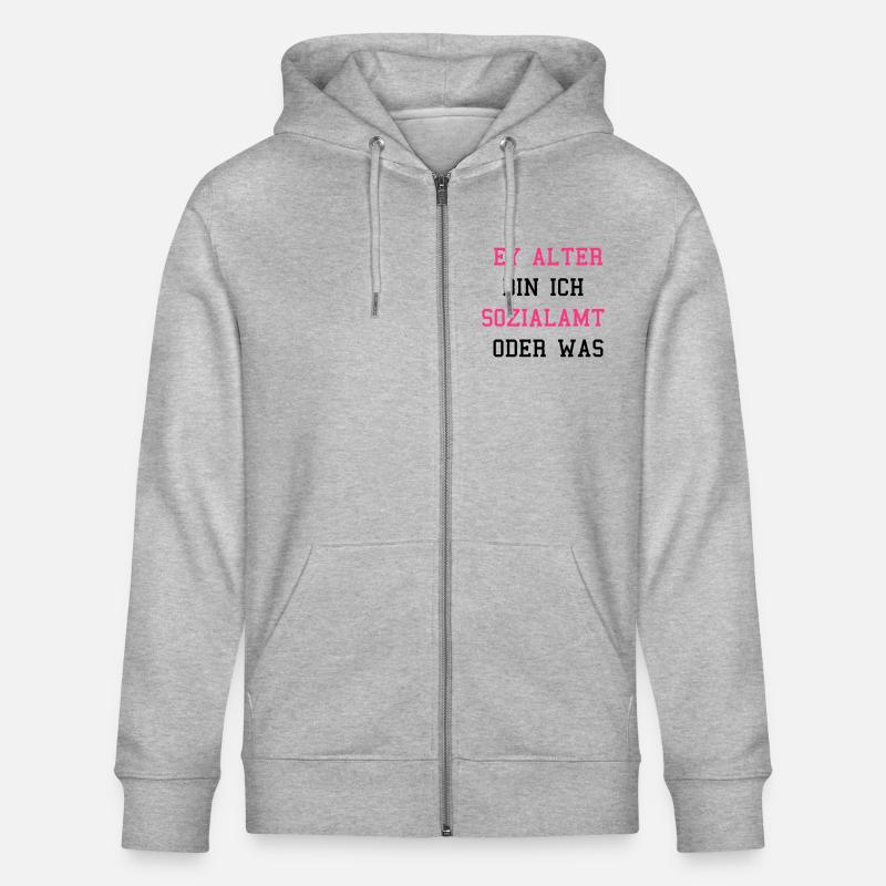 Sozialamt oder Was - Stanley/Stella Unisex Bio-Kapuzenjacke CULTIVATOR  - Grau meliert