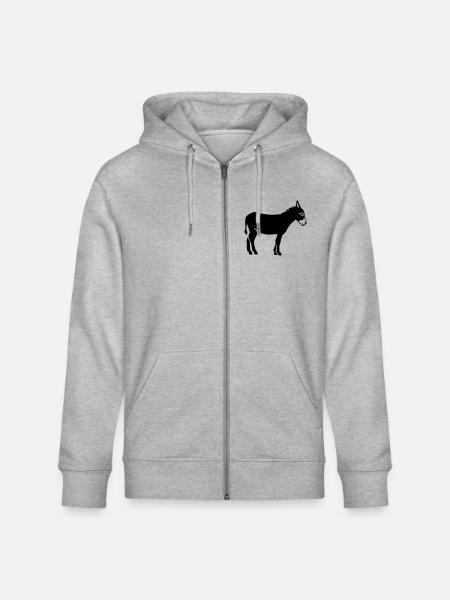 Esel - Stanley/Stella Unisex Bio-Kapuzenjacke CULTIVATOR  - Grau meliert