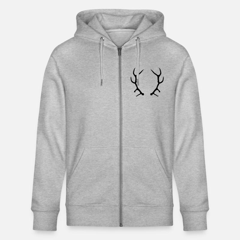 Geweih - Stanley/Stella Unisex Bio-Kapuzenjacke CULTIVATOR  - Grau meliert