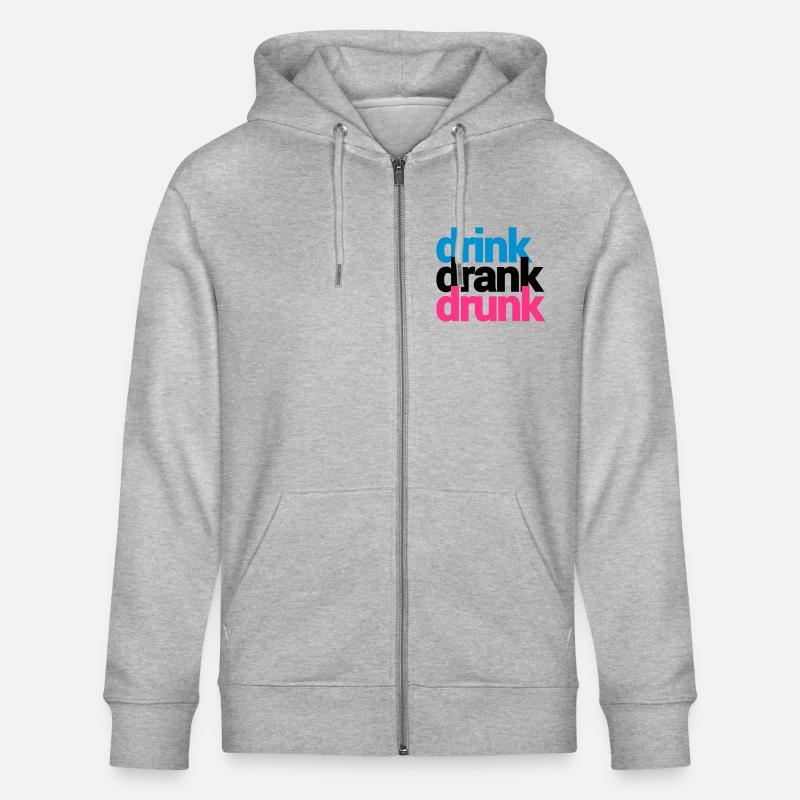 drink drank drunk - Stanley/Stella Unisex Bio-Kapuzenjacke CULTIVATOR  - Grau meliert
