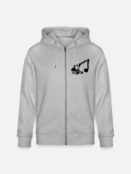 bagger_001 - Stanley/Stella Unisex Bio-Kapuzenjacke CULTIVATOR - Grau meliert