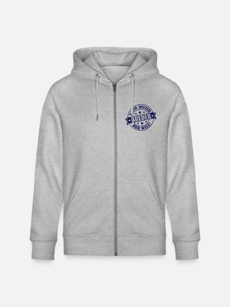 bester_bruder_01 - Stanley/Stella Unisex Bio-Kapuzenjacke CULTIVATOR  - Grau meliert