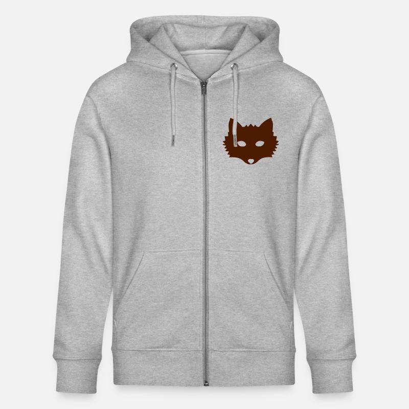 Fuchs einfarbig - Stanley/Stella Unisex Bio-Kapuzenjacke CULTIVATOR  - Grau meliert