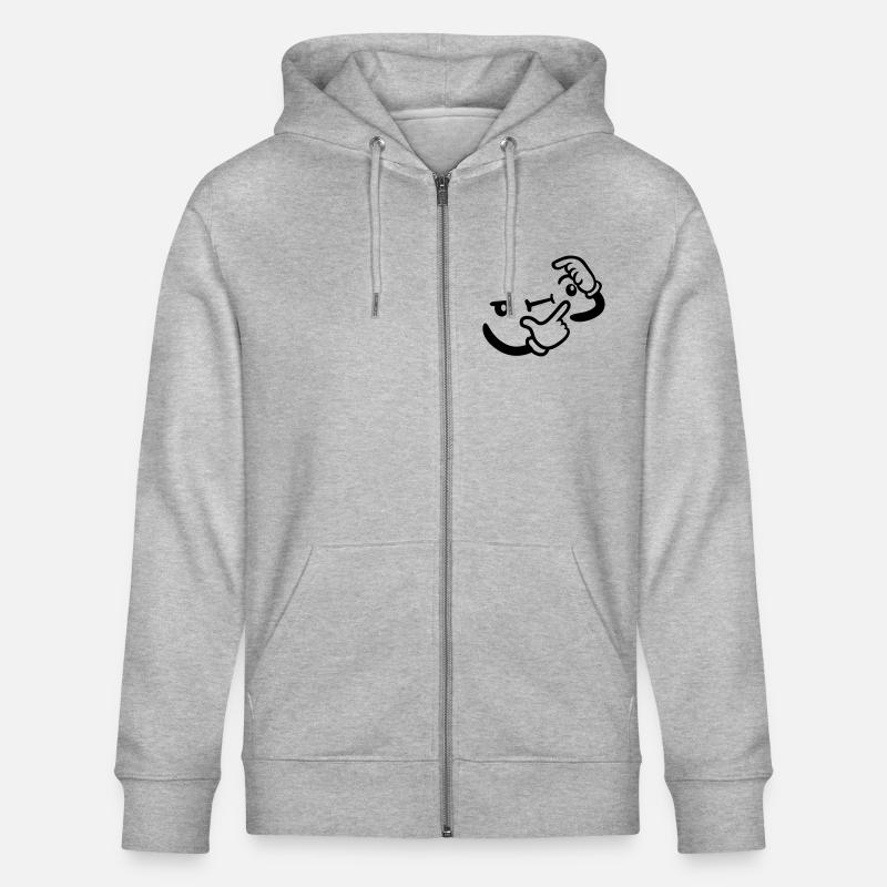 Conception de réflexion visage - Veste à capuche bio CULTIVATOR Stanley/Stella Unisexe - gris chiné