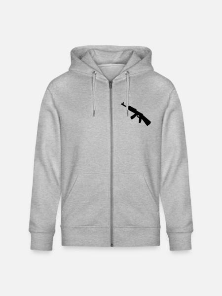 Waffe - Uzi - Stanley/Stella Unisex Bio-Kapuzenjacke CULTIVATOR - Grau meliert