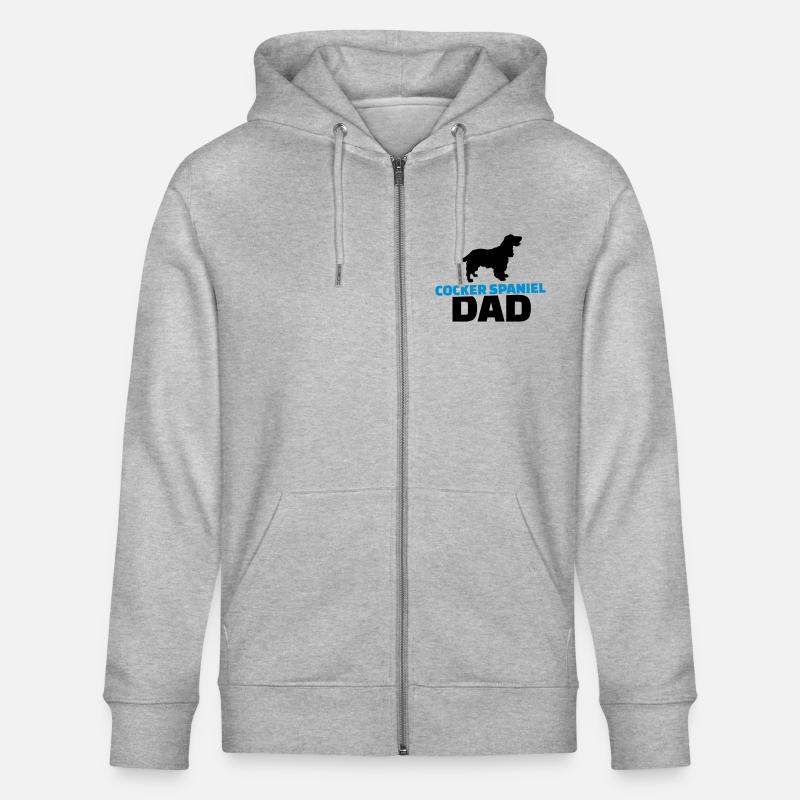 Cocker Spaniel Dad - Stanley/Stella CULTIVATOR  Unisex Organic Hooded Jacket - heather grey