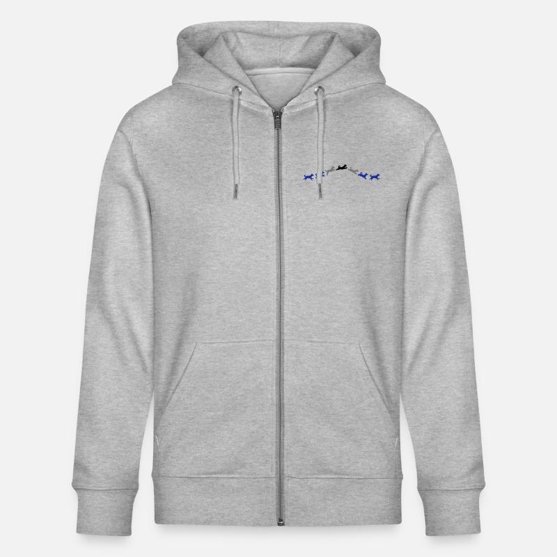 Hund springt - Stanley/Stella Unisex Bio-Kapuzenjacke CULTIVATOR  - Grau meliert