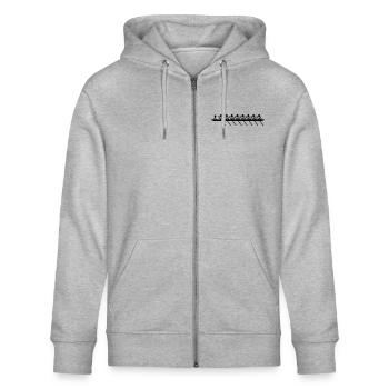 Rudern - Doppel Achter( x+) mit Steuermann - Stanley/Stella Unisex Bio-Kapuzenjacke CULTIVATOR  - Grau meliert - Vorne - Jaron (178cm) & Liana (172cm)