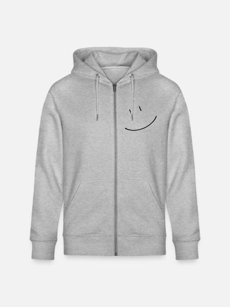 Smiley lachen (dh) - Stanley/Stella Unisex Bio-Kapuzenjacke CULTIVATOR  - Grau meliert