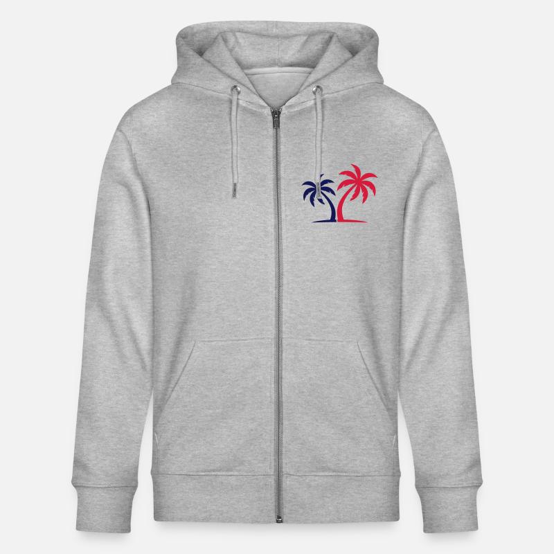 Île symbole de palmier - Veste à capuche bio CULTIVATOR Stanley/Stella Unisexe - gris chiné