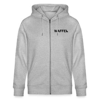Waffel Waffe - Stanley/Stella Unisex Bio-Kapuzenjacke CULTIVATOR  - Grau meliert - Vorne - Jaron (178cm) & Liana (172cm)